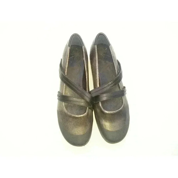 Otbt Womens Mary Jane Shoes Black Leather Round Toe Adjustable Hook And Loop 10M - Picture 2 of 6